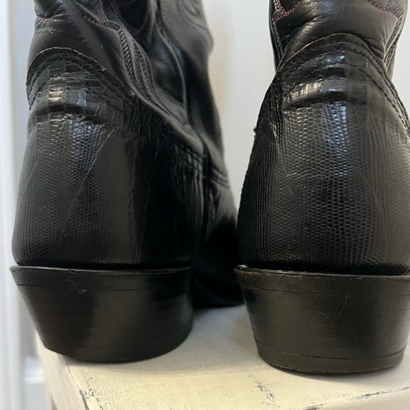 Nocona Black Lizard Leather Cowboy Boots Size 9.5D - Picture 5 of 12